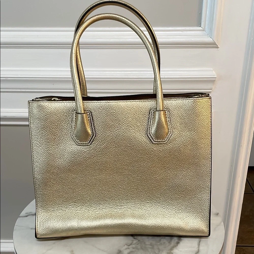 Michael Kors Gold Structured Tote Bag